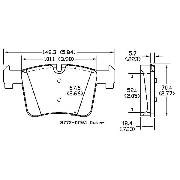 AGG Auto Premium ceramic Brake Pads Set DB2223 front set