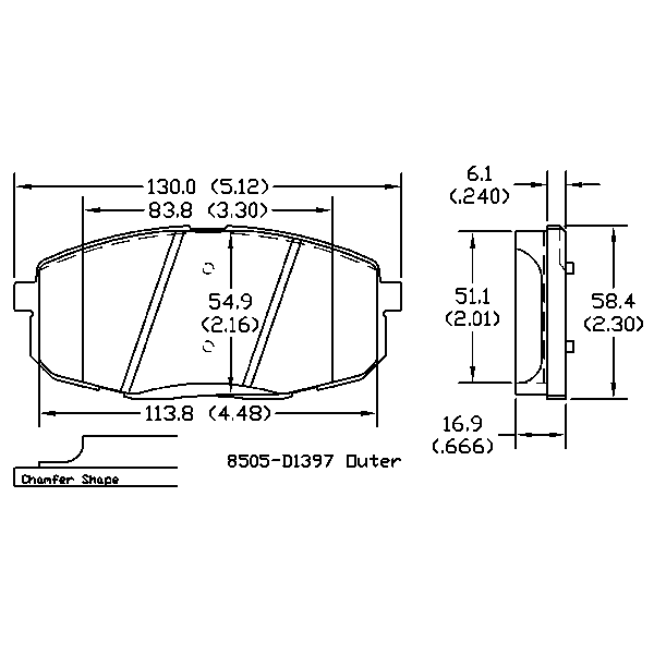 AGG Auto Premium ceramic Brake Pads Set DB1754 Front set