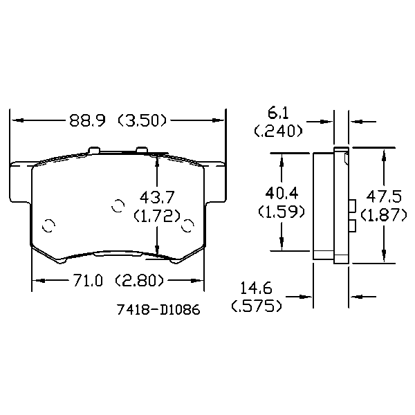 AGG Auto Premium ceramic Brake Pads Set DB1728 Rear set