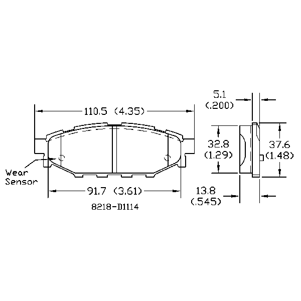 AGG Auto Premium ceramic Brake Pads Set DB1803 Rear set