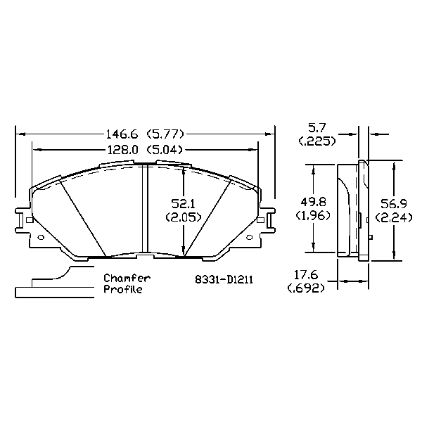 AGG Auto Premium ceramic Brake Pads Set DB1801 Front set