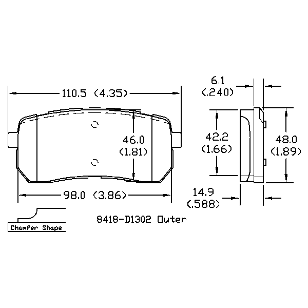 AGG Auto Premium ceramic Brake Pads Set DB1957 Rear set