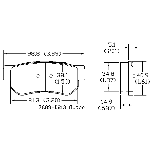 AGG Brake Pads Set DB1451 Rear